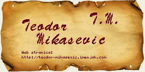 Teodor Mikašević vizit kartica